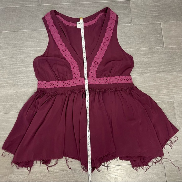 Intimately Free People Babydoll Peplum Eyelet Blouse Tunic Top Boho Hippie S - Picture 16 of 16